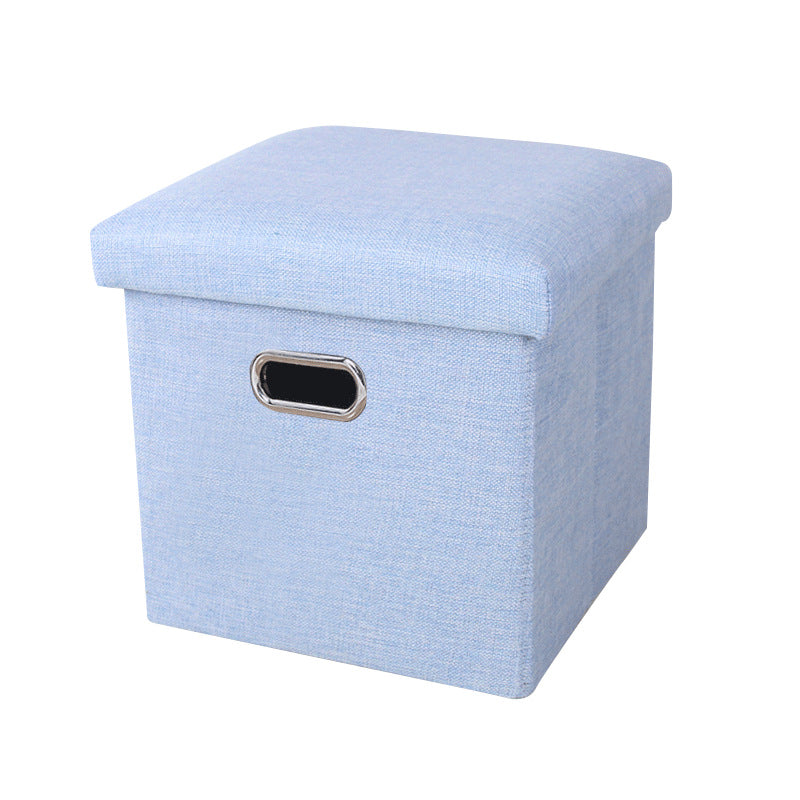 Large Foldable Storage Ottoman Bench with Handles – Durable Linen Fabric, Spacious Hidden Compartment, Perfect as Footrest, Extra Seating, or Entryway Bench for Small Spaces – Portable & Easy to Move