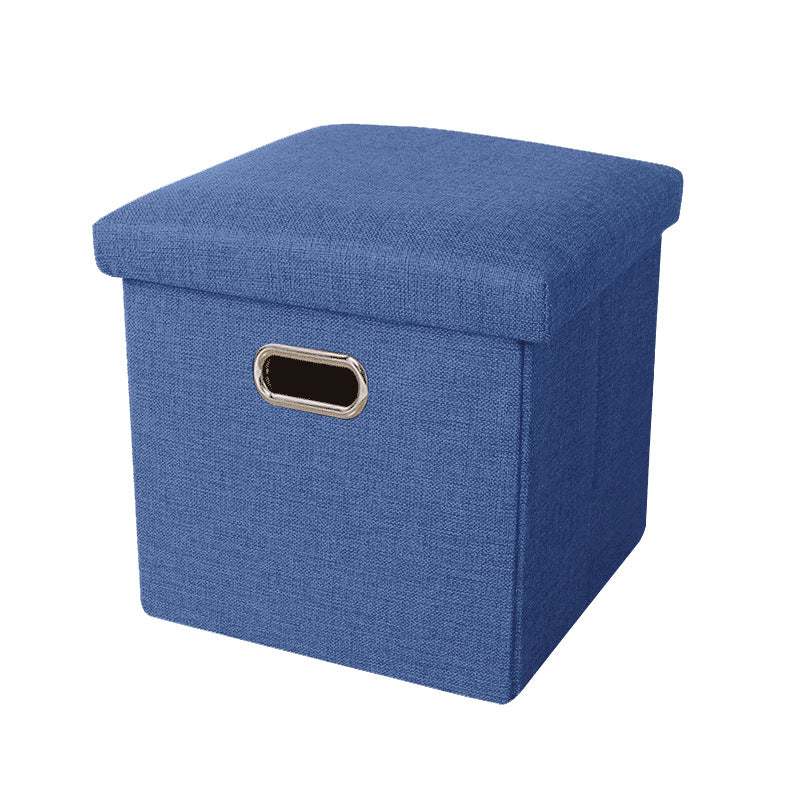 Large Foldable Storage Ottoman Bench with Handles – Durable Linen Fabric, Spacious Hidden Compartment, Perfect as Footrest, Extra Seating, or Entryway Bench for Small Spaces – Portable & Easy to Move
