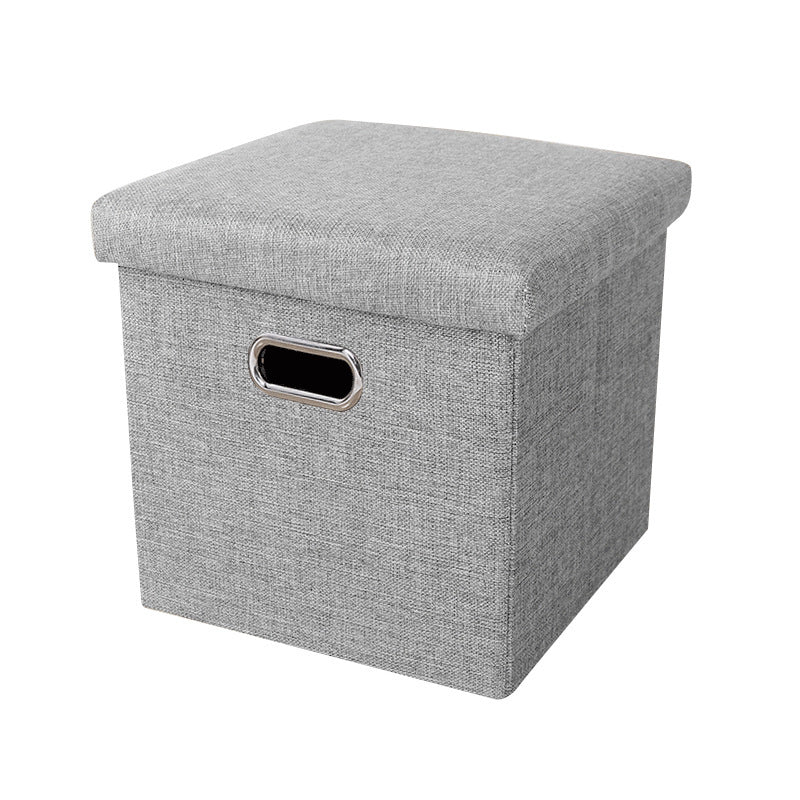 Large Foldable Storage Ottoman Bench with Handles – Durable Linen Fabric, Spacious Hidden Compartment, Perfect as Footrest, Extra Seating, or Entryway Bench for Small Spaces – Portable & Easy to Move