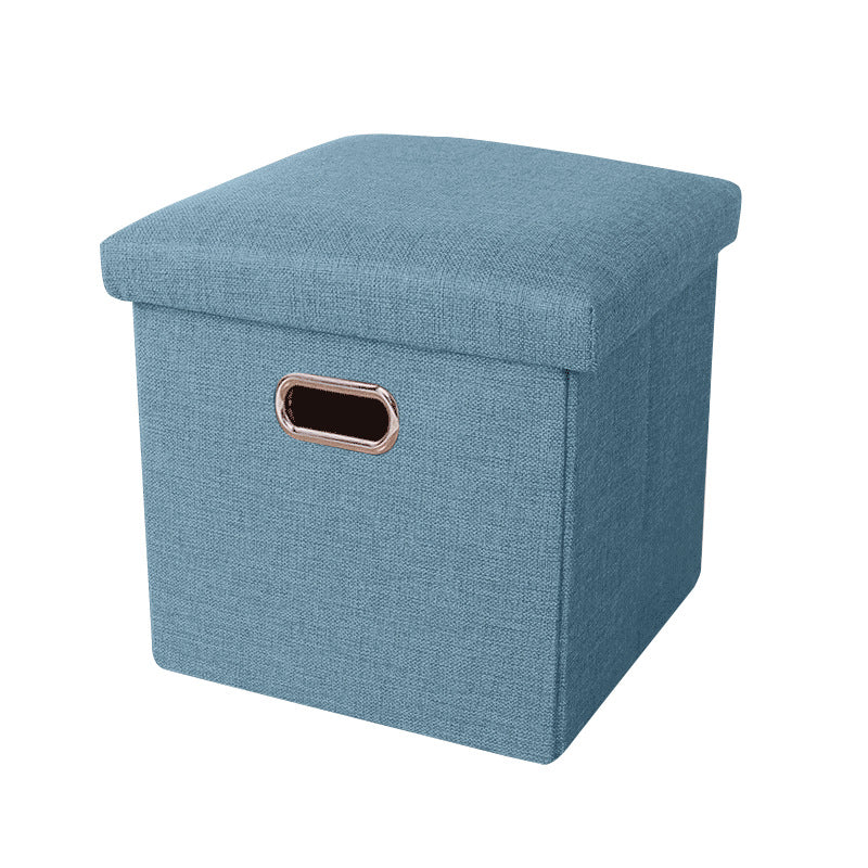 Large Foldable Storage Ottoman Bench with Handles – Durable Linen Fabric, Spacious Hidden Compartment, Perfect as Footrest, Extra Seating, or Entryway Bench for Small Spaces – Portable & Easy to Move