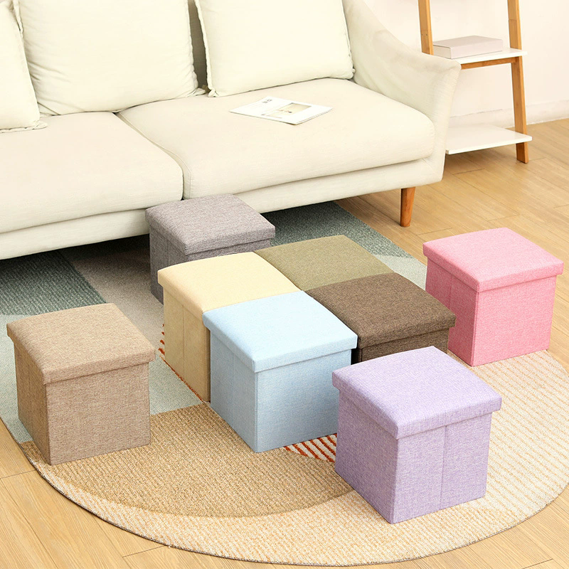 Comfortable Linen Storage Bench – Sturdy Fold-Away Ottoman with Hidden Compartment