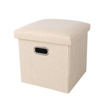 Large Foldable Storage Ottoman Bench with Handles – Durable Linen Fabric, Spacious Hidden Compartment, Perfect as Footrest, Extra Seating, or Entryway Bench for Small Spaces – Portable & Easy to Move