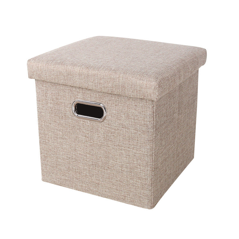 Large Foldable Storage Ottoman Bench with Handles – Durable Linen Fabric, Spacious Hidden Compartment, Perfect as Footrest, Extra Seating, or Entryway Bench for Small Spaces – Portable & Easy to Move