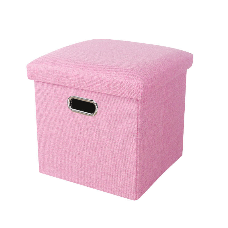 Large Foldable Storage Ottoman Bench with Handles – Durable Linen Fabric, Spacious Hidden Compartment, Perfect as Footrest, Extra Seating, or Entryway Bench for Small Spaces – Portable & Easy to Move