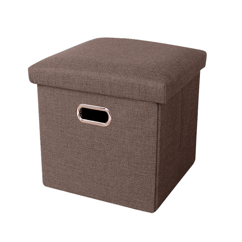Large Foldable Storage Ottoman Bench with Handles – Durable Linen Fabric, Spacious Hidden Compartment, Perfect as Footrest, Extra Seating, or Entryway Bench for Small Spaces – Portable & Easy to Move