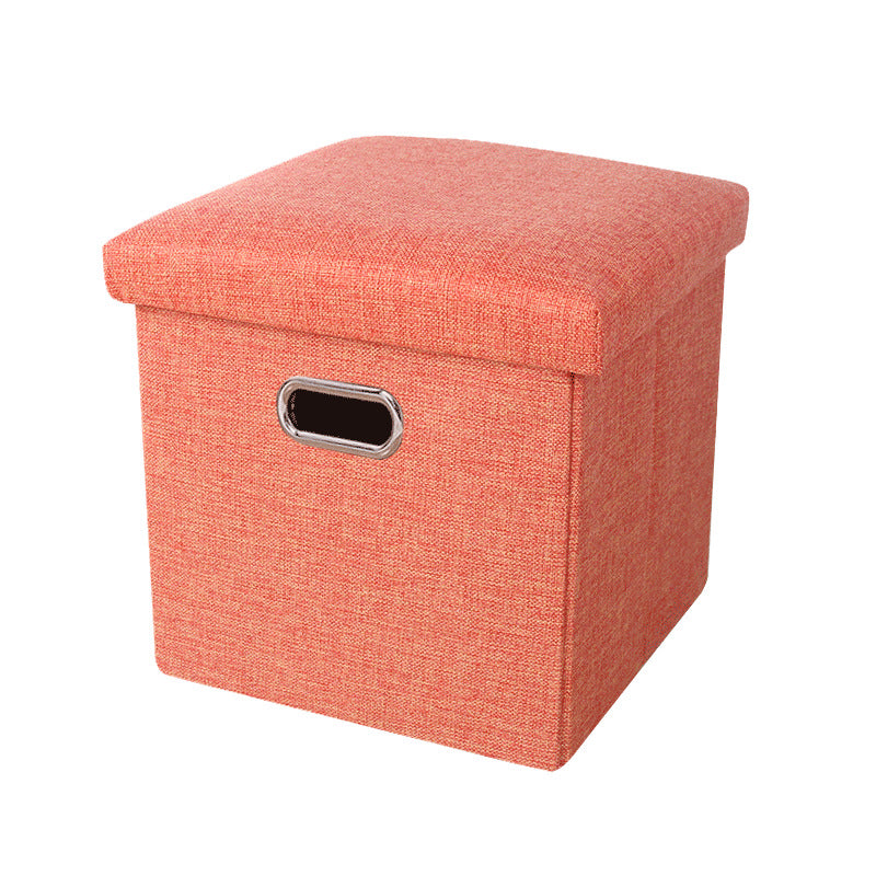Large Foldable Storage Ottoman Bench with Handles – Durable Linen Fabric, Spacious Hidden Compartment, Perfect as Footrest, Extra Seating, or Entryway Bench for Small Spaces – Portable & Easy to Move