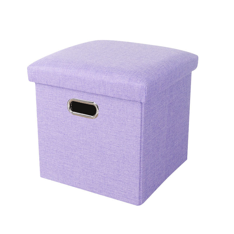 Large Foldable Storage Ottoman Bench with Handles – Durable Linen Fabric, Spacious Hidden Compartment, Perfect as Footrest, Extra Seating, or Entryway Bench for Small Spaces – Portable & Easy to Move